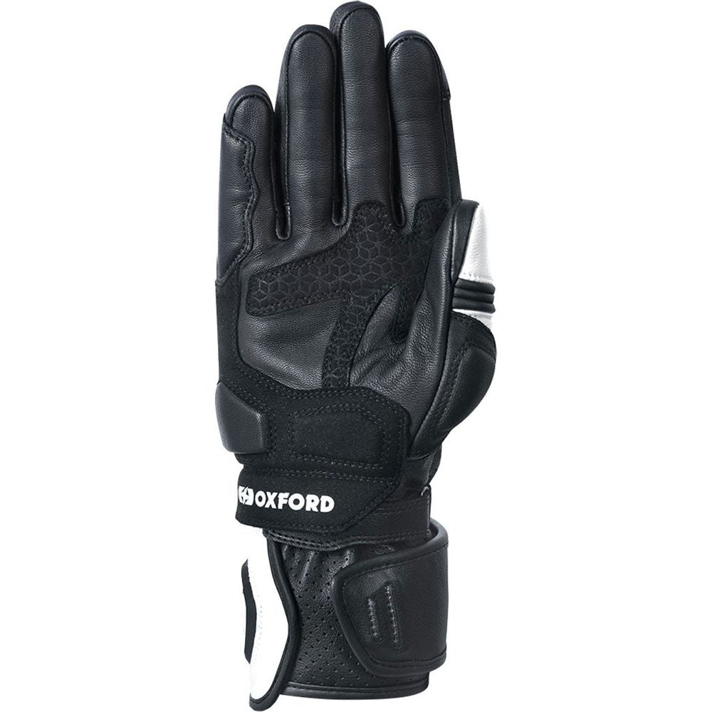 Oxford RP-2R Leather Gloves Black / White FREE 1 YEAR Returns, FREE UK Delivery | ThrottleChimp