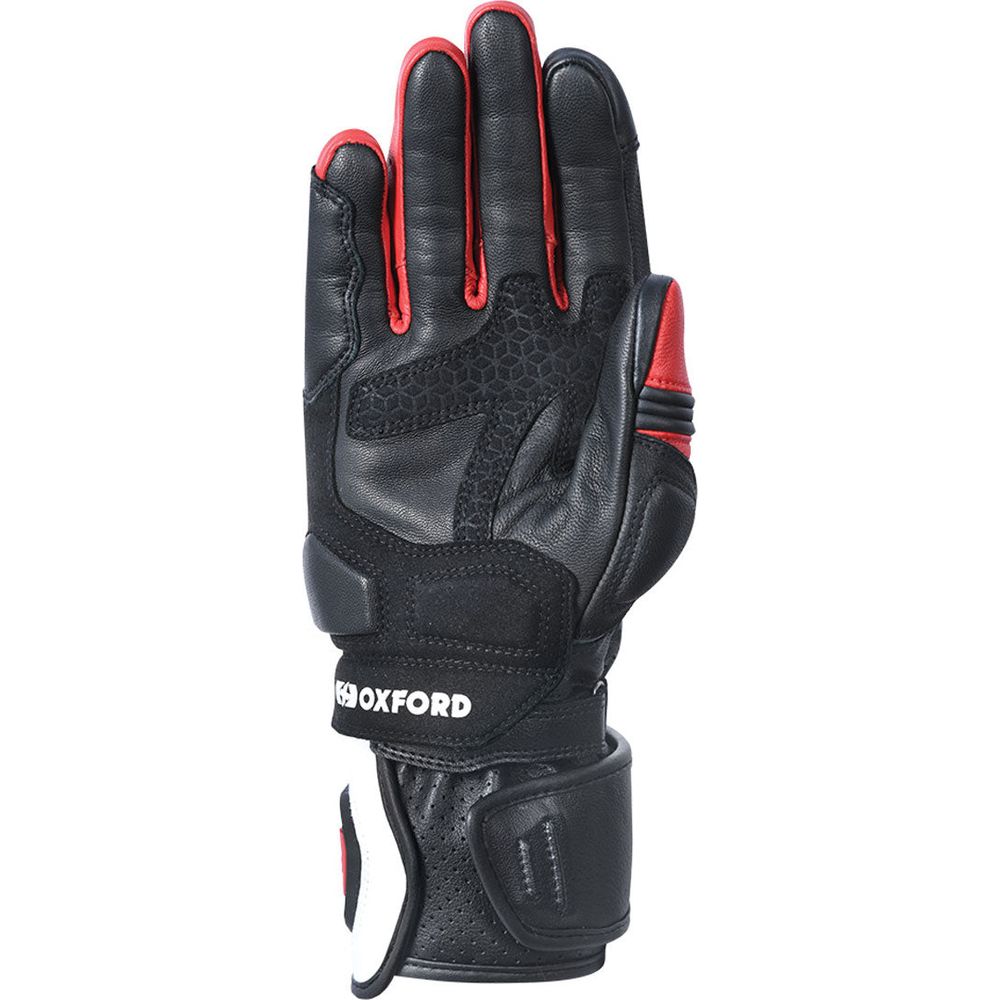 Oxford RP-2R Leather Gloves White / Black / Red FREE 1 YEAR Returns, FREE UK Delivery | ThrottleChimp
