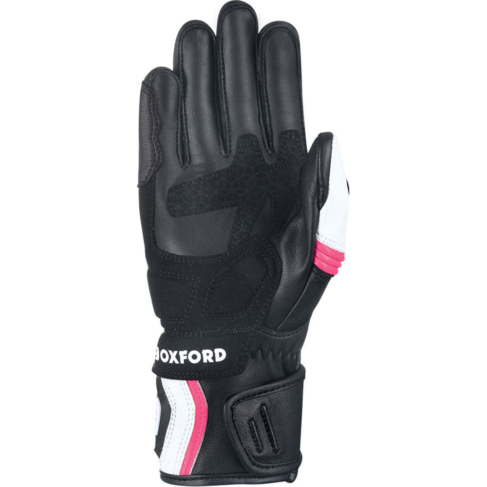 Oxford RP-5 2.0 Ladies Leather Gloves White / Black / Pink FREE 1 YEAR Returns, FREE UK Delivery | ThrottleChimp