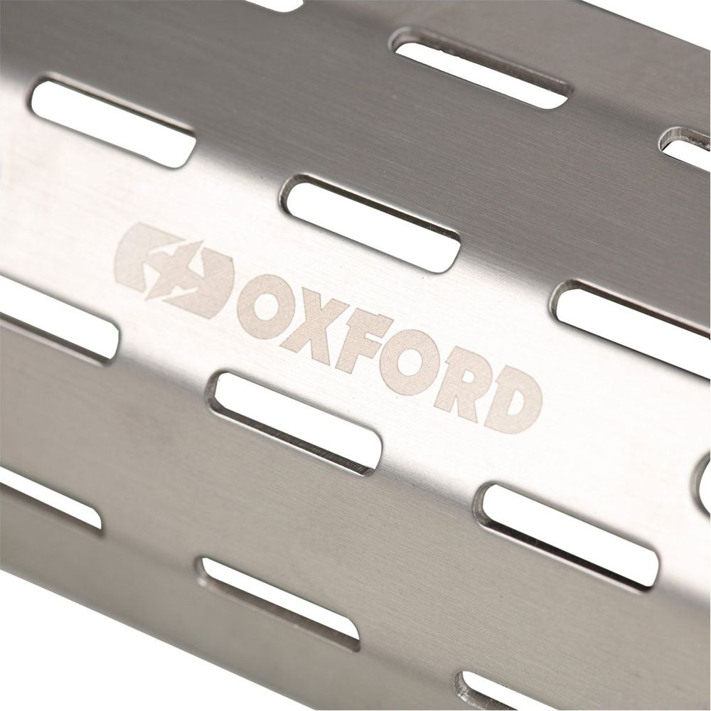 Oxford Scrambler Exhaust Heat Shield Silver FREE 1 YEAR Returns, FREE UK Delivery | ThrottleChimp