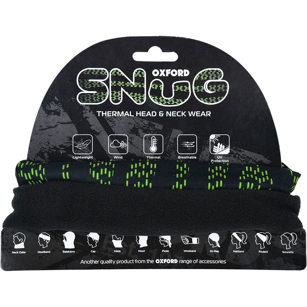 Oxford Snug Thermal Head & Neckwear Haste Green FREE 1 YEAR Returns, FREE UK Delivery | ThrottleChimp