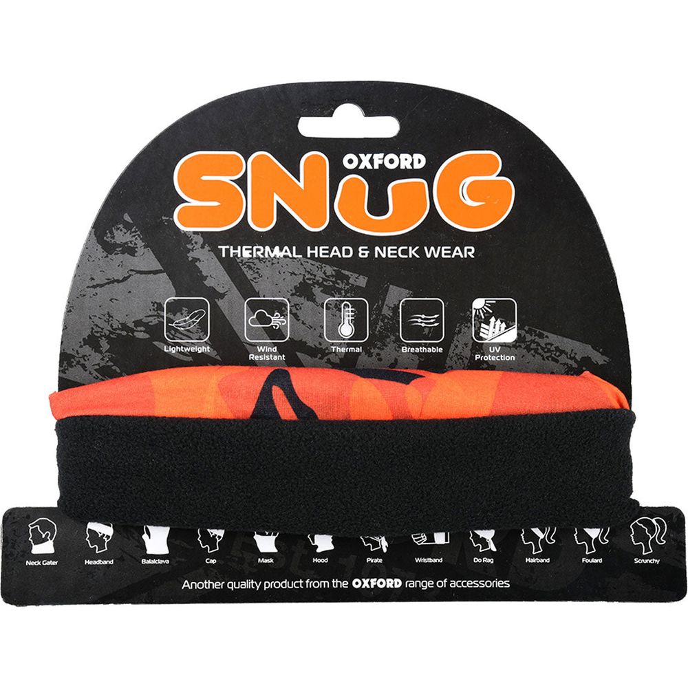 Oxford Snug Thermal Head & Neckwear Havoc Orange FREE 1 YEAR Returns, FREE UK Delivery | ThrottleChimp