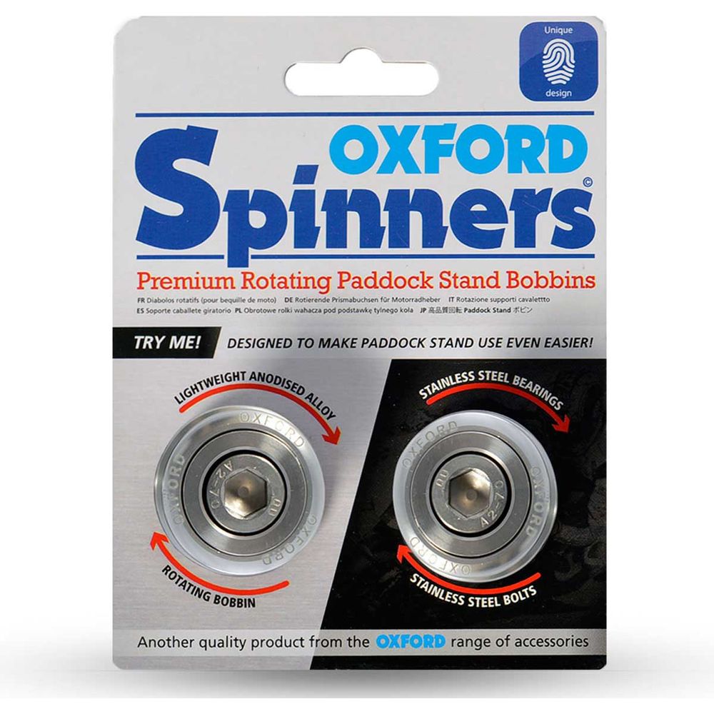 Oxford M8 Premium Spinners Silver - 1.0 Thread FREE 1 YEAR Returns, FREE UK Delivery | ThrottleChimp