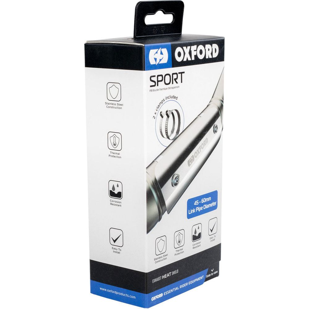 Oxford Sport Exhaust Heat Shield Silver FREE 1 YEAR Returns, FREE UK Delivery | ThrottleChimp