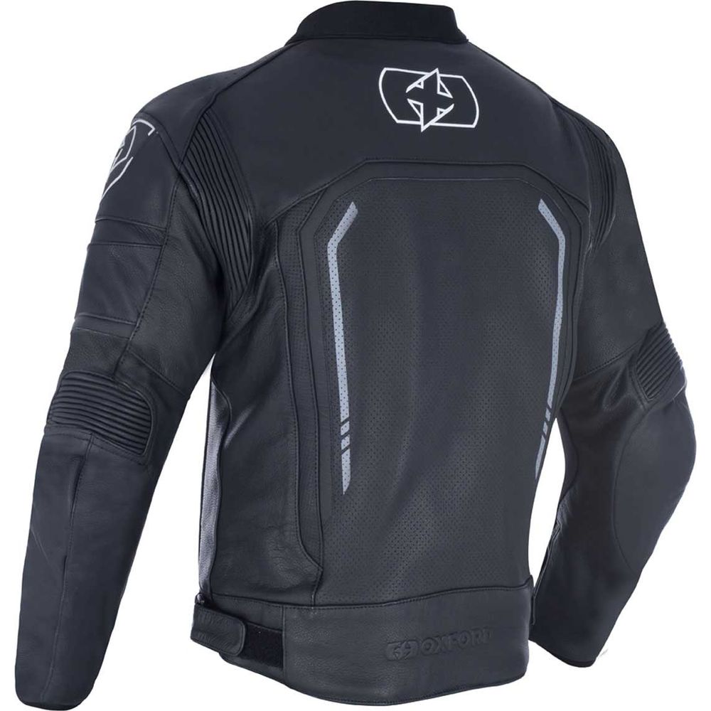 Oxford Strada Sports Leather Jacket Stealth Black FREE 1 YEAR Returns, FREE UK Delivery | ThrottleChimp