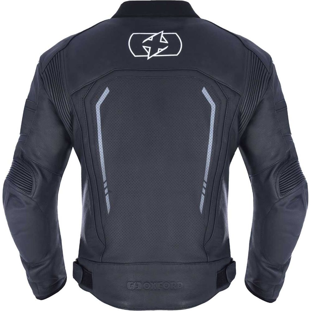 Oxford Strada Sports Leather Jacket Stealth Black FREE 1 YEAR Returns, FREE UK Delivery | ThrottleChimp