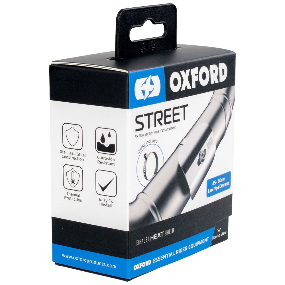 Oxford Street Exhaust Heat Shield Silver FREE 1 YEAR Returns, FREE UK Delivery | ThrottleChimp