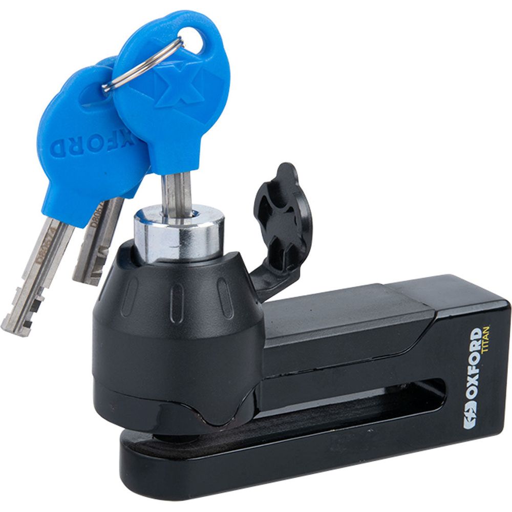 Oxford Titan Disc Lock Black With 10mm Pin Including Pouch FREE 1 YEAR Returns, FREE UK Delivery | ThrottleChimp