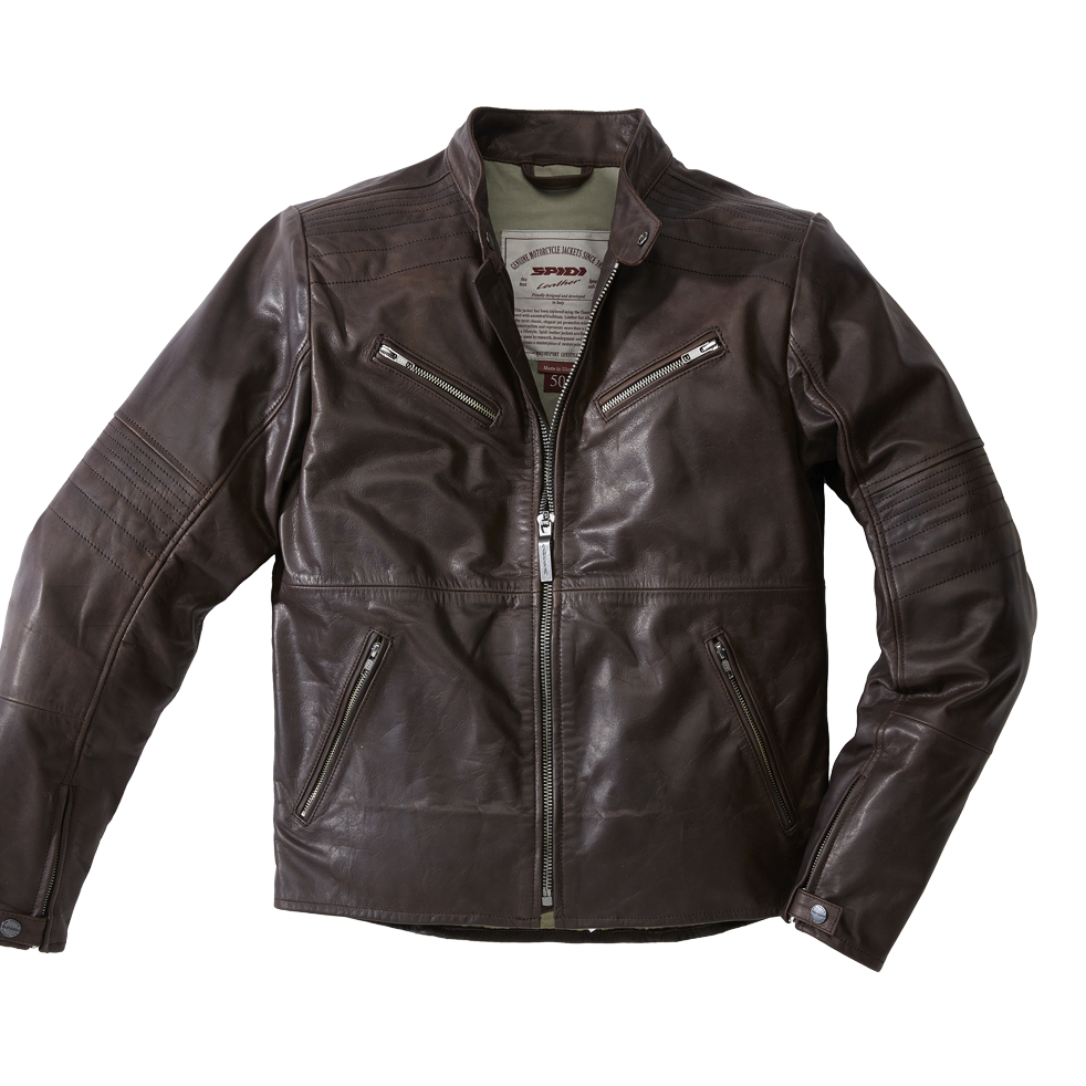 Spidi Garage CE Leather Jacket Brown FREE 1 YEAR Returns, FREE UK Delivery | ThrottleChimp