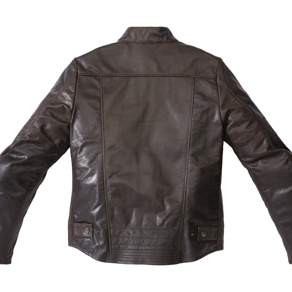 Spidi Garage CE Leather Jacket Brown FREE 1 YEAR Returns, FREE UK Delivery | ThrottleChimp