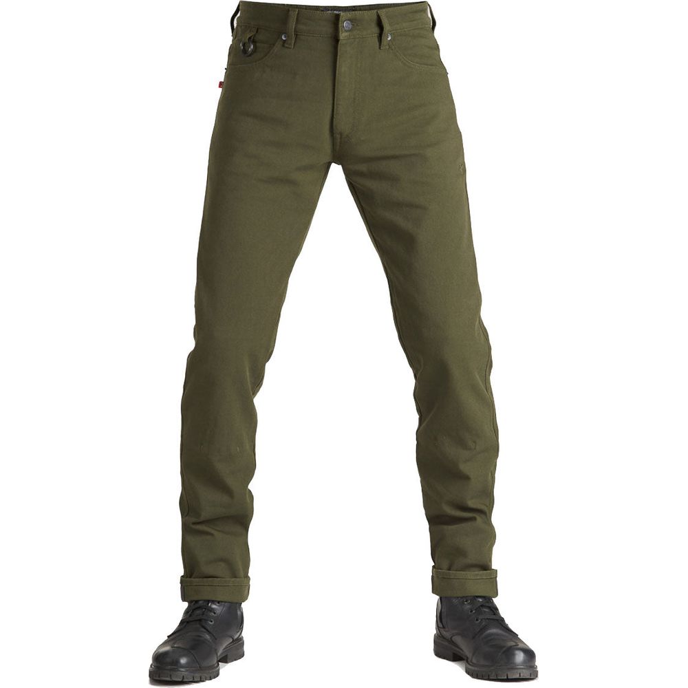 Pando Moto Robby Arm 02 Slim Fit Cargo Jeans Olive FREE 1 YEAR Returns, FREE UK Delivery | ThrottleChimp