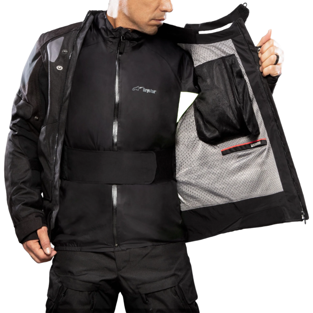 Alpinestars Halo Drystar Jacket Black / Black FREE 1 YEAR Returns, FREE UK Delivery | ThrottleChimp