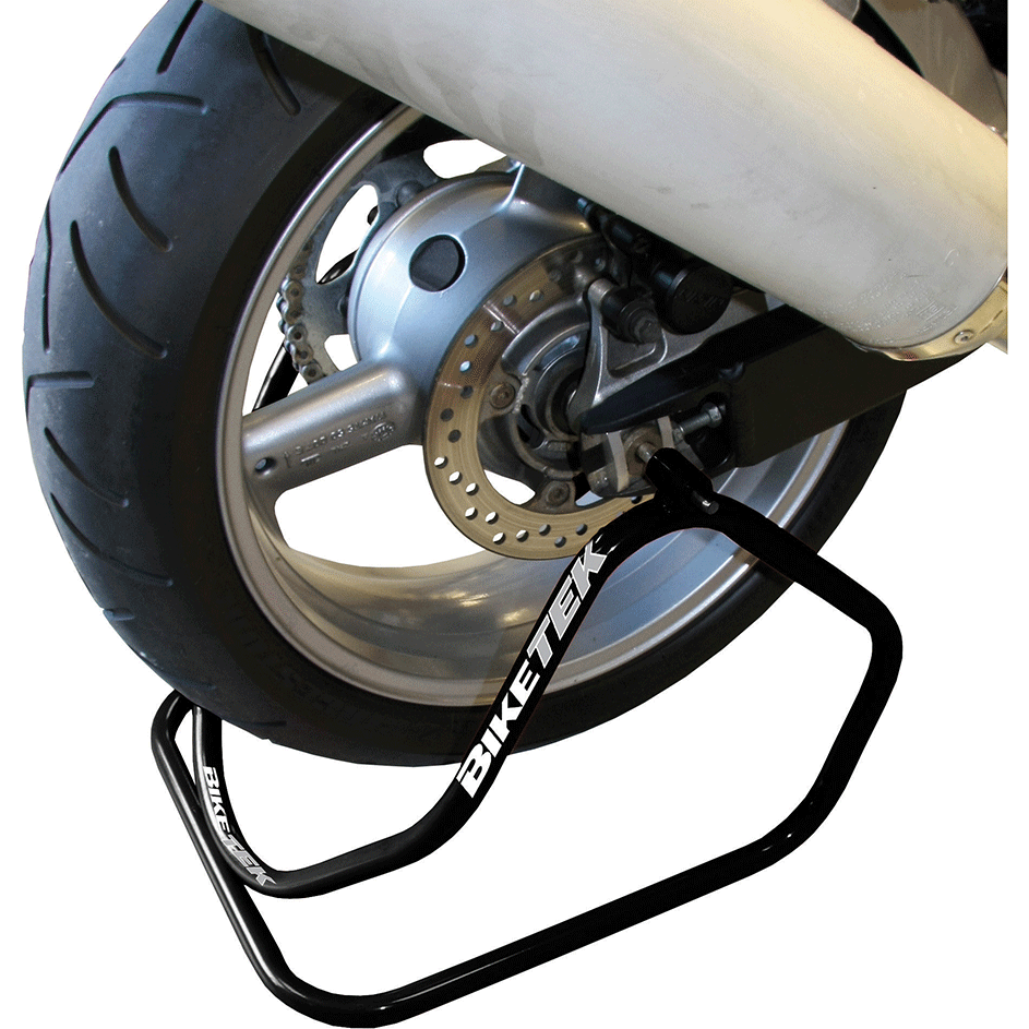 BikeTek Static 1 Piece Rear Motorcycle Stand Black FREE 1 YEAR Returns, FREE UK Delivery | ThrottleChimp