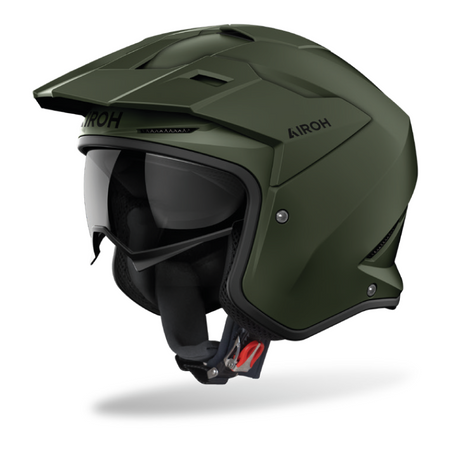 Airoh Kombakt Open Face Helmet Color Matt Military Green FREE 1 YEAR Returns, FREE UK Delivery | ThrottleChimp