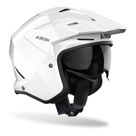Airoh Kombakt Open Face Helmet Color Gloss White FREE 1 YEAR Returns, FREE UK Delivery | ThrottleChimp