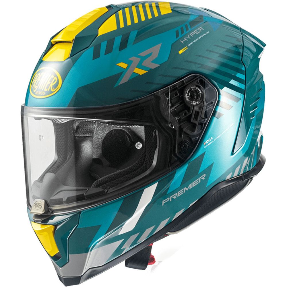 Premier Hyper XR 21 Full Face Helmet Blue / Yellow FREE 1 YEAR Returns, FREE UK Delivery | ThrottleChimp