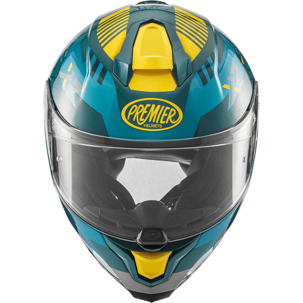 Premier Hyper XR 21 Full Face Helmet Blue / Yellow FREE 1 YEAR Returns, FREE UK Delivery | ThrottleChimp