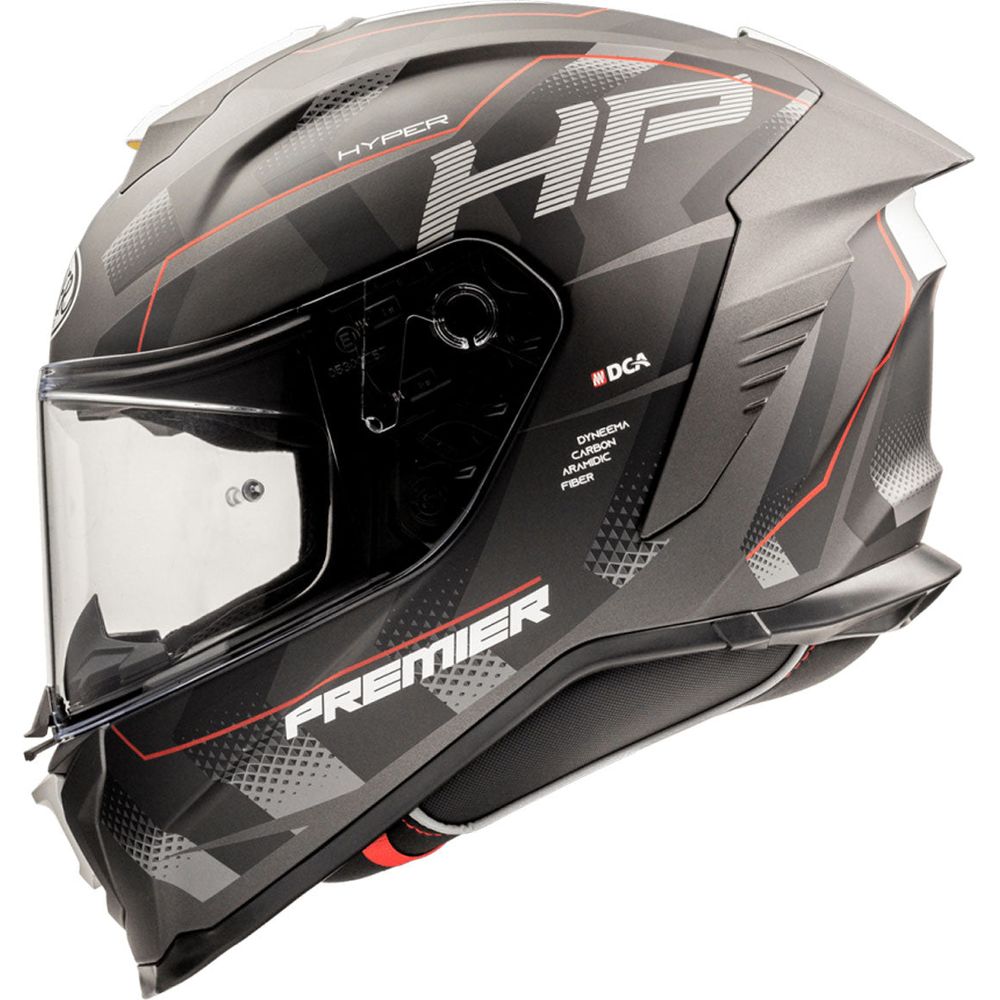 Premier Hyper HP 92 Full Face Helmet Black / Red FREE 1 YEAR Returns, FREE UK Delivery | ThrottleChimp