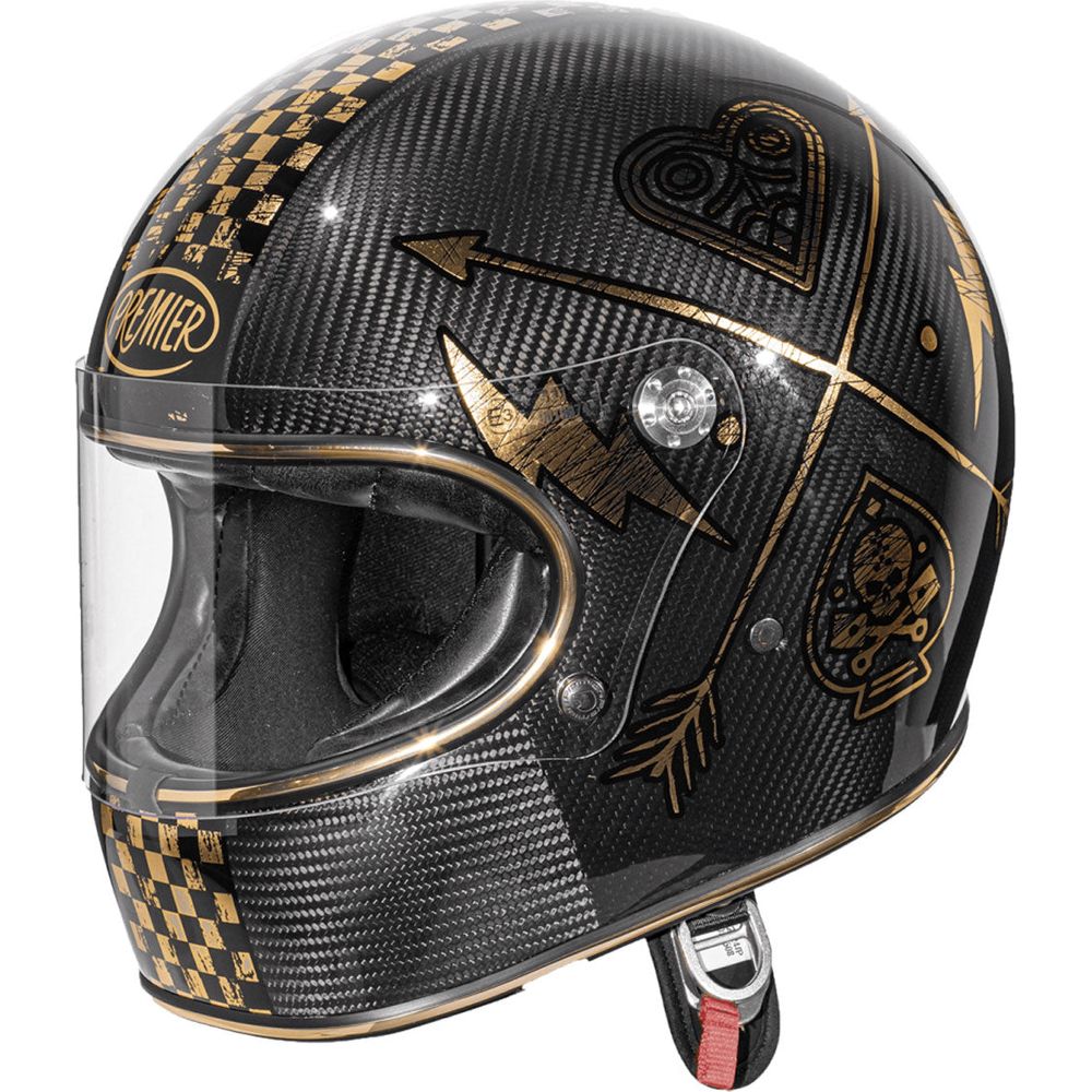 Premier Trophy NX Full Face Helmet Carbon / Gold FREE 1 YEAR Returns, FREE UK Delivery | ThrottleChimp