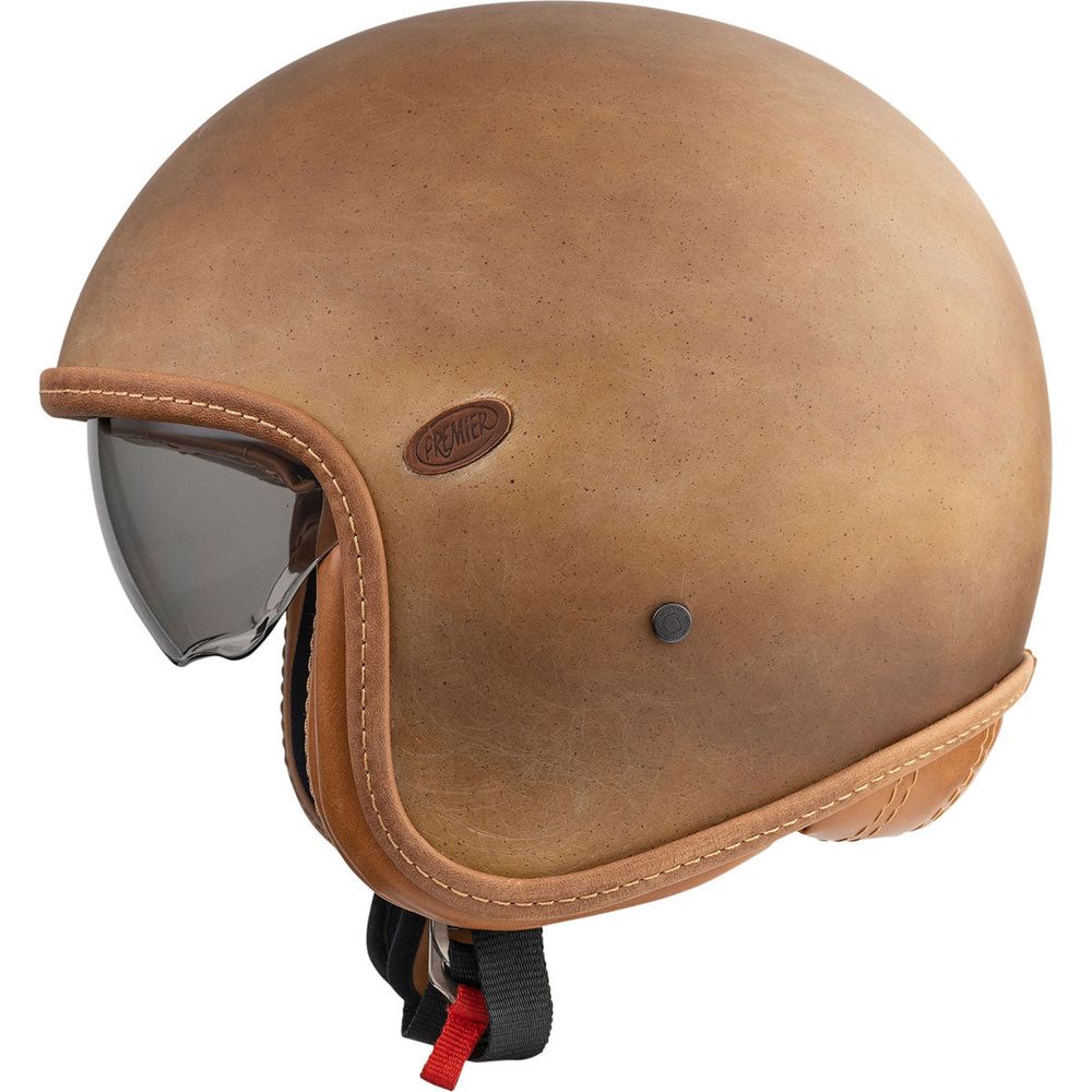Premier Vintage Platinum Edition BOS Open Face Helmet Matt Brown FREE 1 YEAR Returns, FREE UK Delivery | ThrottleChimp