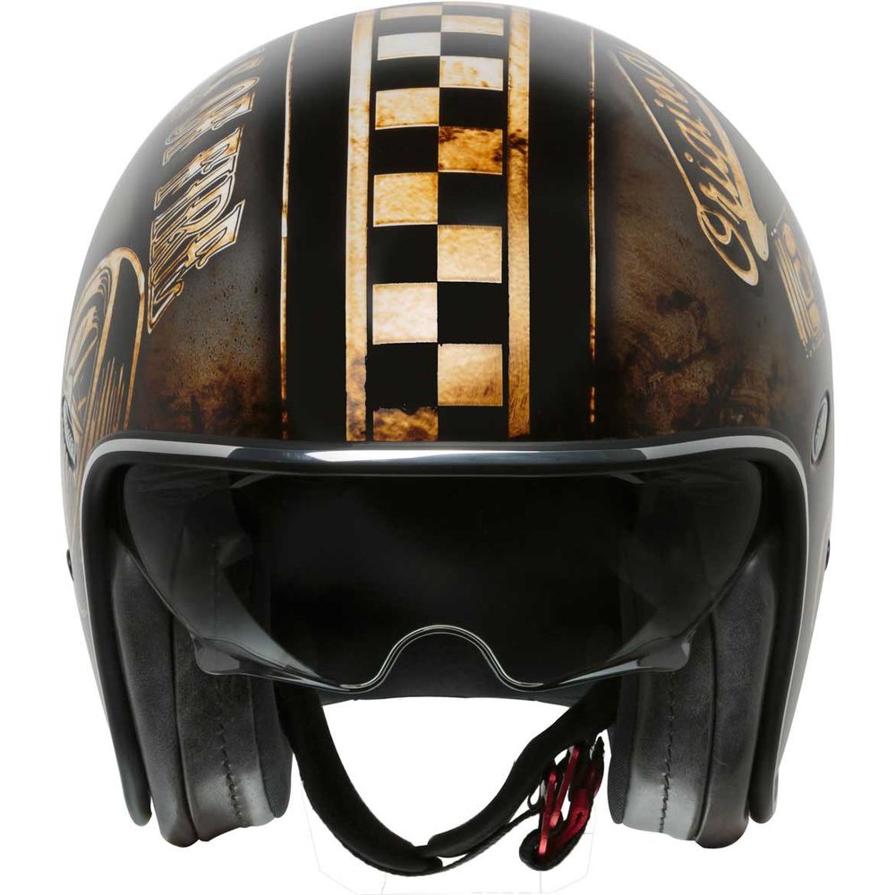 Premier Vintage OP 9 Open Face Helmet Rust / Patina FREE 1 YEAR Returns, FREE UK Delivery | ThrottleChimp
