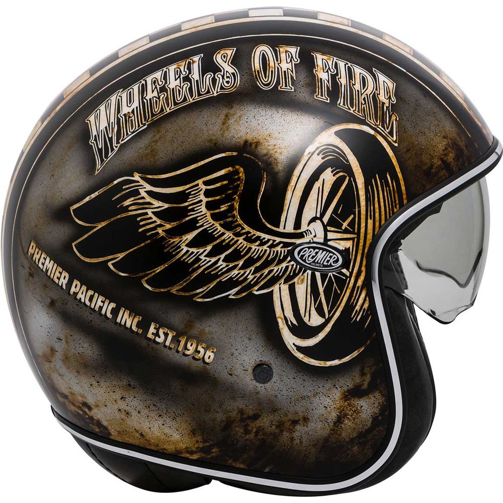 Premier Vintage OP 9 Open Face Helmet Rust / Patina FREE 1 YEAR Returns, FREE UK Delivery | ThrottleChimp