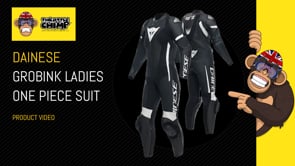 Dainese Grobnik Ladies One Piece Perforated Leather Suit Black / Black / White FREE 1 YEAR Returns, FREE UK Delivery | ThrottleChimp