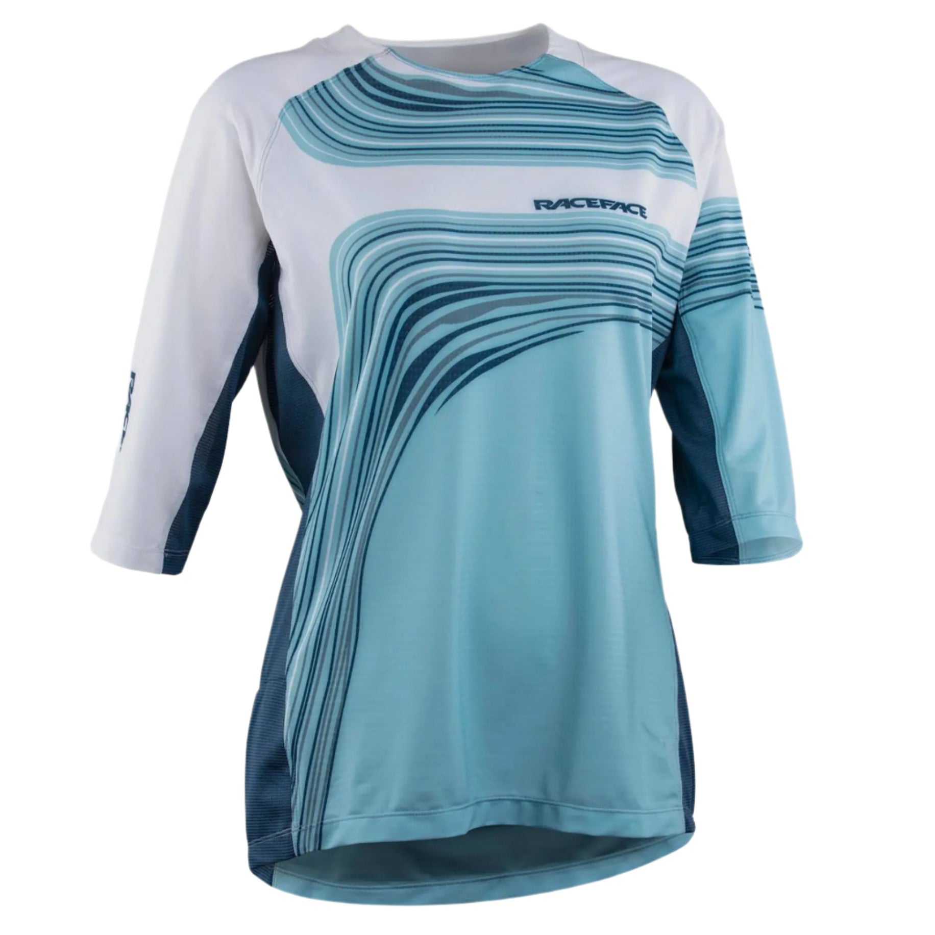 Race Face Khyber Ladies 3/4 Sleeves Cycle Jersey Sky Blue - FREE 1 YEAR Returns, FREE UK Shipping | ThrottleChimp