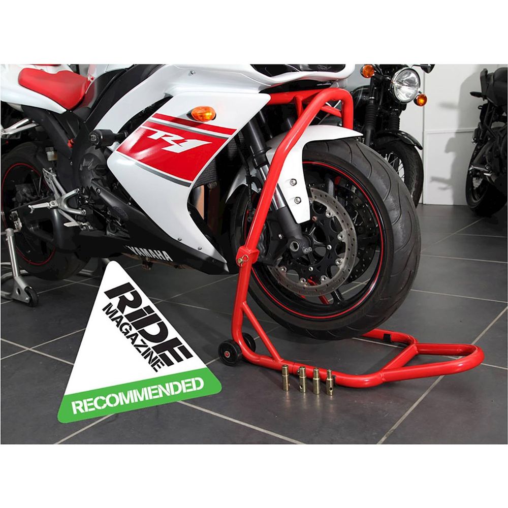 BikeTek Series 3 Front Headlift Track Paddock Stand Red FREE 1 YEAR Returns, FREE UK Delivery | ThrottleChimp