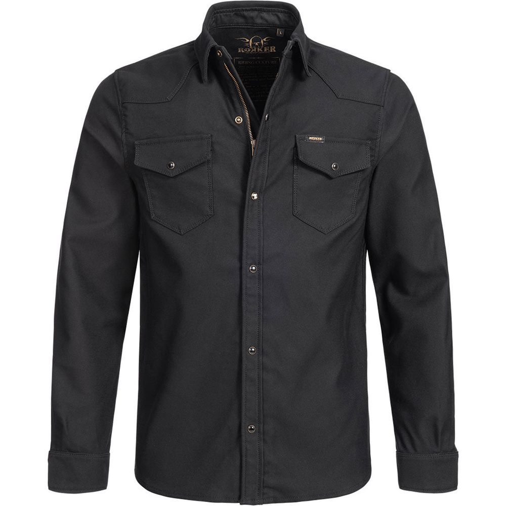 Rokker Black Jack Rider Shirt With Zip Black FREE 1 YEAR Returns, FREE UK Delivery | ThrottleChimp