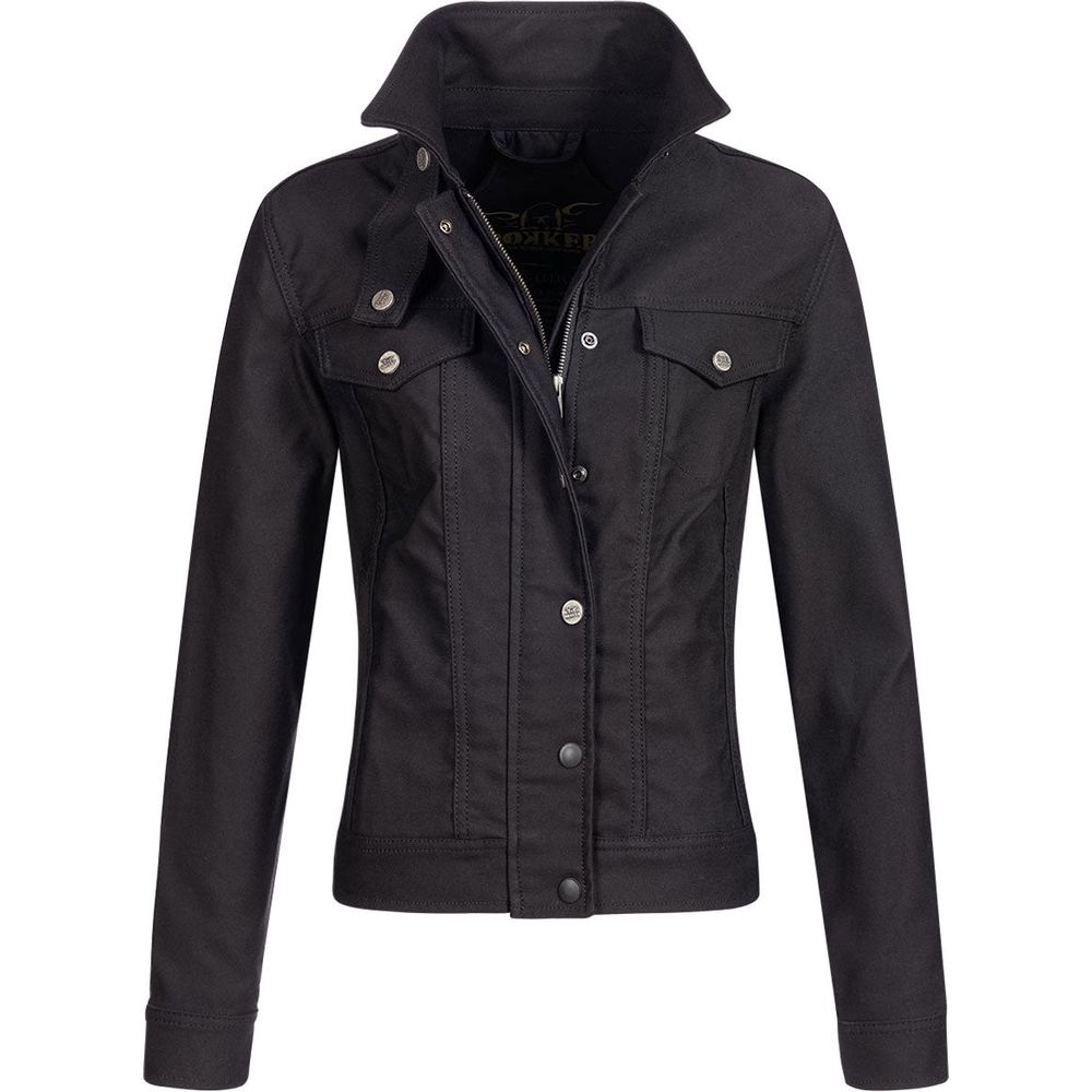 Rokker Ladies Short Textile Jacket Black FREE 1 YEAR Returns, FREE UK Delivery | ThrottleChimp