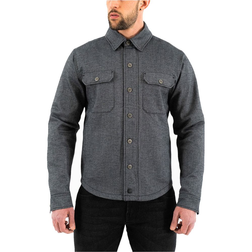 Rokker Boston Rider Shirt Grey FREE 1 YEAR Returns, FREE UK Delivery | ThrottleChimp
