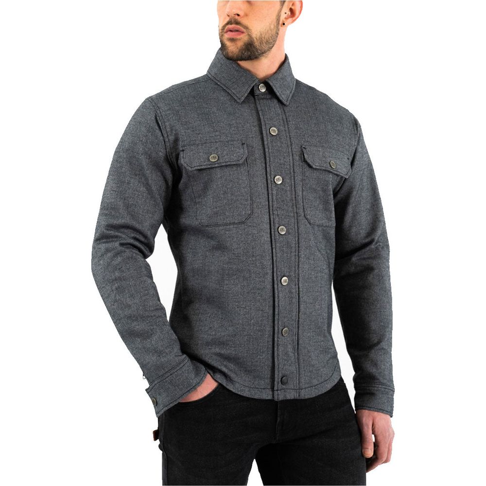 Rokker Boston Rider Shirt Grey FREE 1 YEAR Returns, FREE UK Delivery | ThrottleChimp