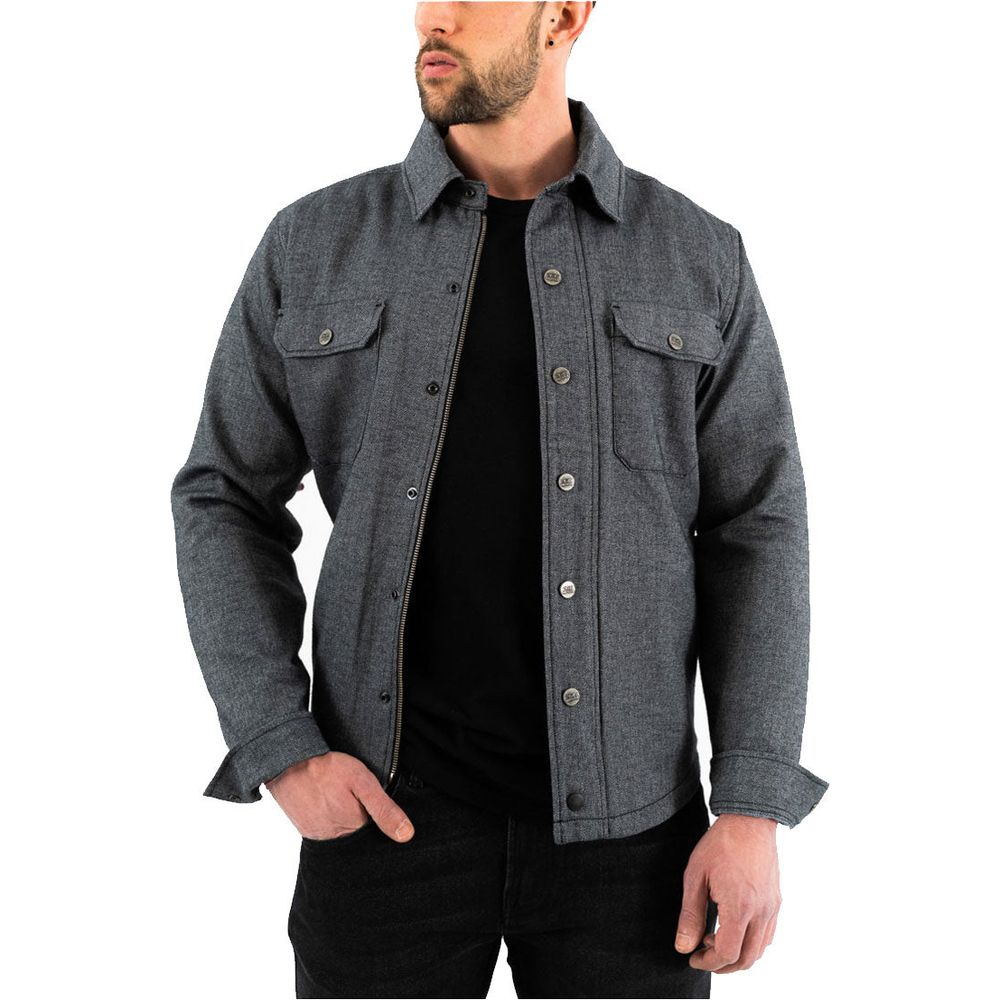 Rokker Boston Rider Shirt Grey FREE 1 YEAR Returns, FREE UK Delivery | ThrottleChimp