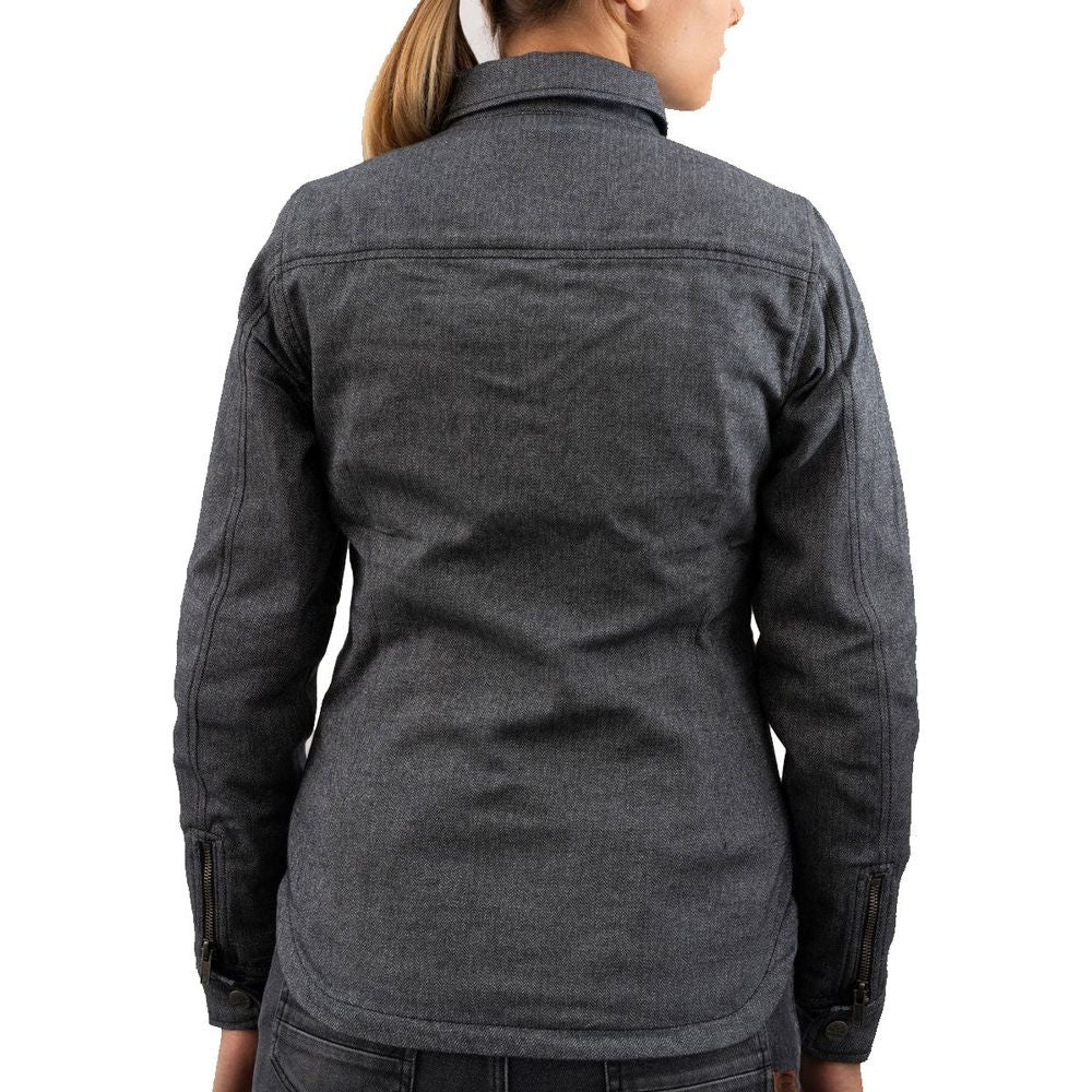 Rokker Boston Ladies Rider Shirt Grey FREE 1 YEAR Returns, FREE UK Delivery | ThrottleChimp