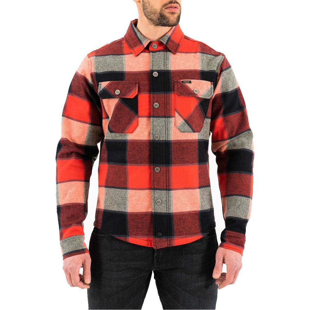 Rokker Boulder Rider Shirt Red / Black / White FREE 1 YEAR Returns, FREE UK Delivery | ThrottleChimp