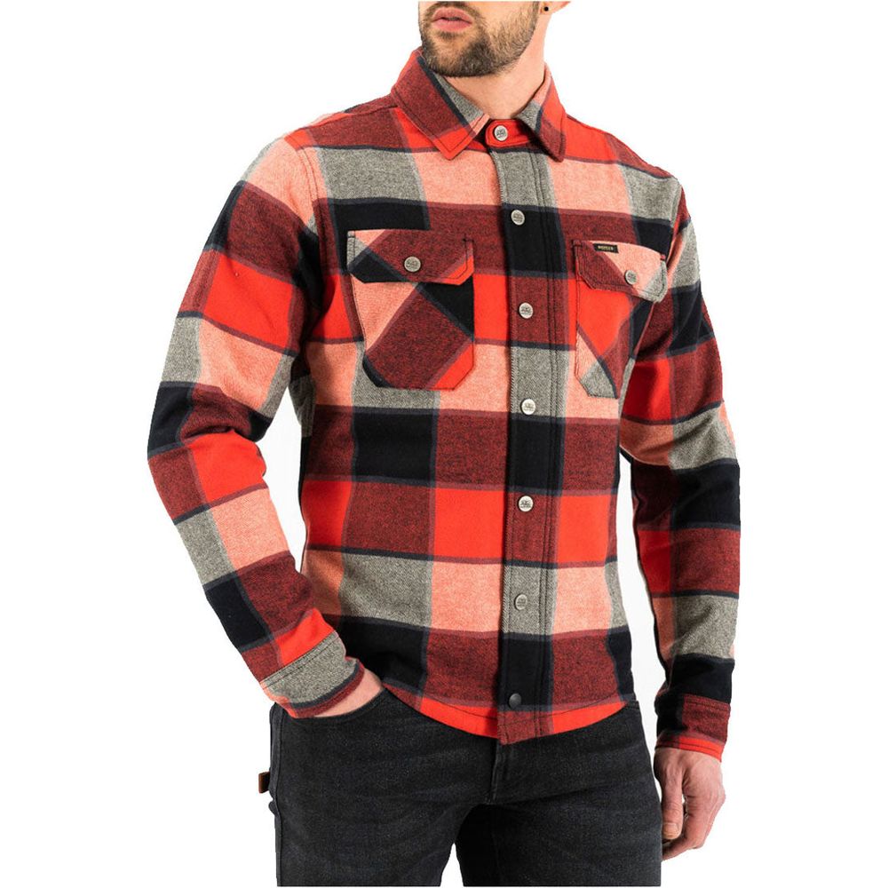 Rokker Boulder Rider Shirt Red / Black / White FREE 1 YEAR Returns, FREE UK Delivery | ThrottleChimp