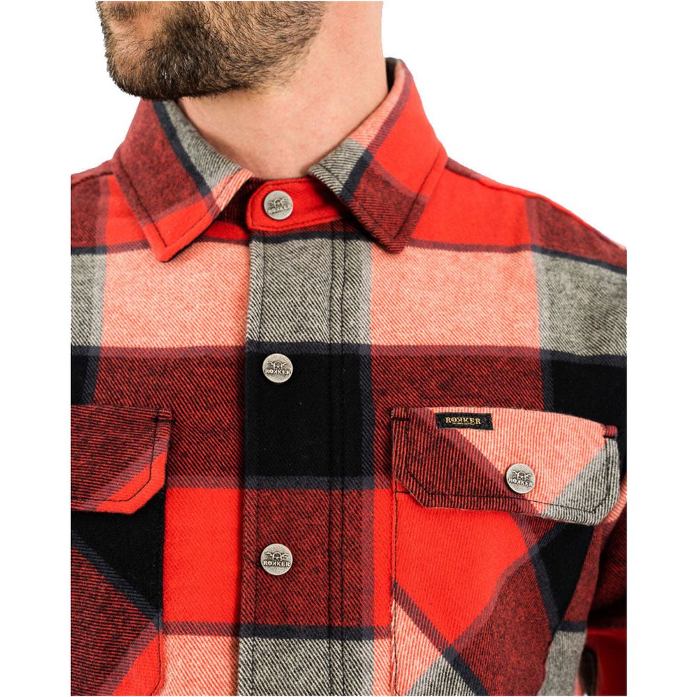 Rokker Boulder Rider Shirt Red / Black / White FREE 1 YEAR Returns, FREE UK Delivery | ThrottleChimp