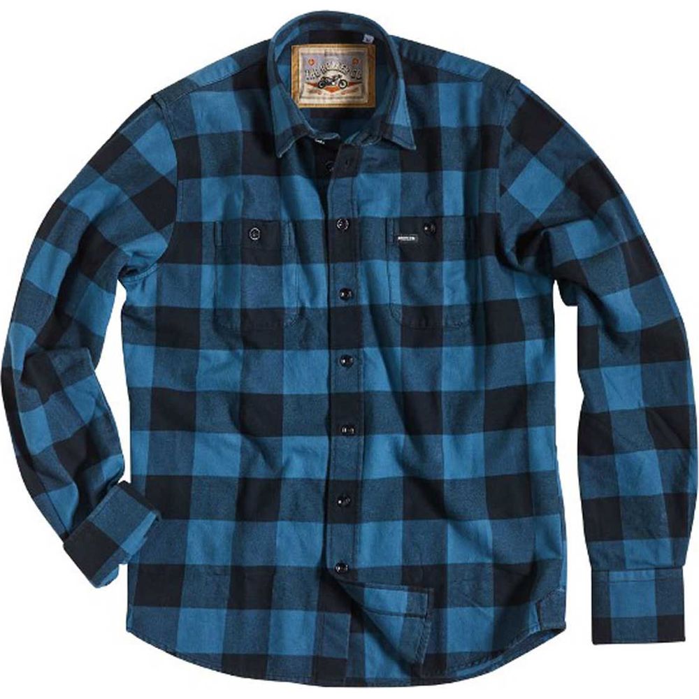 Rokker Denver Check Shirt Blue FREE 1 YEAR Returns, FREE UK Delivery | ThrottleChimp