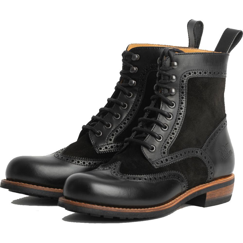Rokker Frisco Brogue Short Boots Black FREE 1 YEAR Returns, FREE UK Delivery | ThrottleChimp