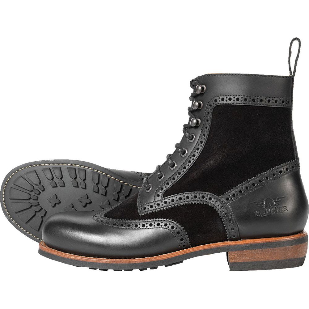 Rokker Frisco Brogue Short Boots Black FREE 1 YEAR Returns, FREE UK Delivery | ThrottleChimp