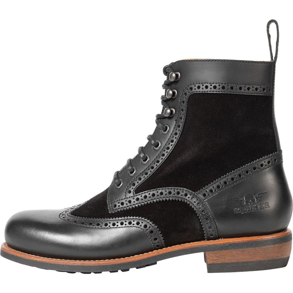 Rokker Frisco Brogue Short Boots Black FREE 1 YEAR Returns, FREE UK Delivery | ThrottleChimp