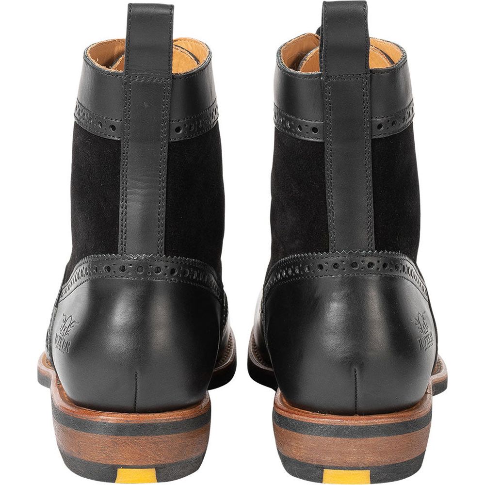 Rokker Frisco Brogue Short Boots Black FREE 1 YEAR Returns, FREE UK Delivery | ThrottleChimp