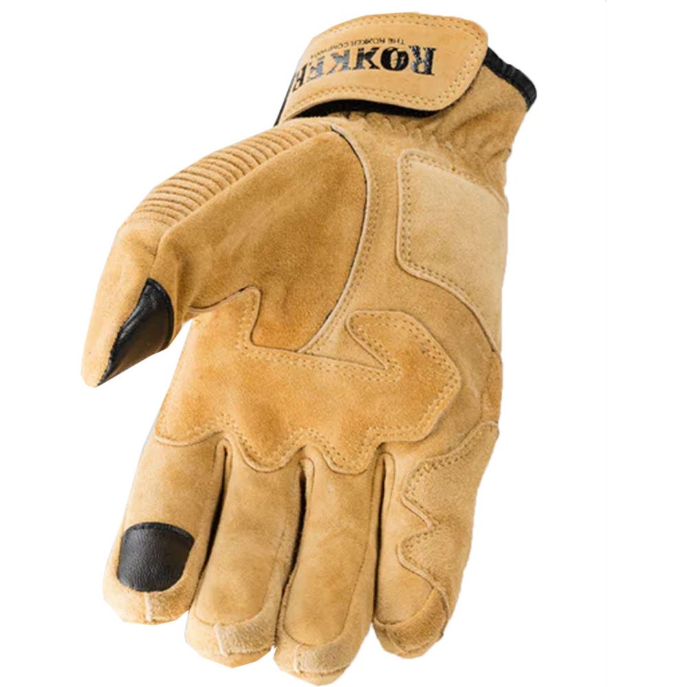 Rokker Tucson Leather Gloves Rough Beige FREE 1 YEAR Returns, FREE UK Delivery | ThrottleChimp