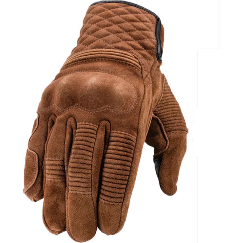 Rokker Tucson Leather Gloves Rough Brown FREE 1 YEAR Returns, FREE UK Delivery | ThrottleChimp