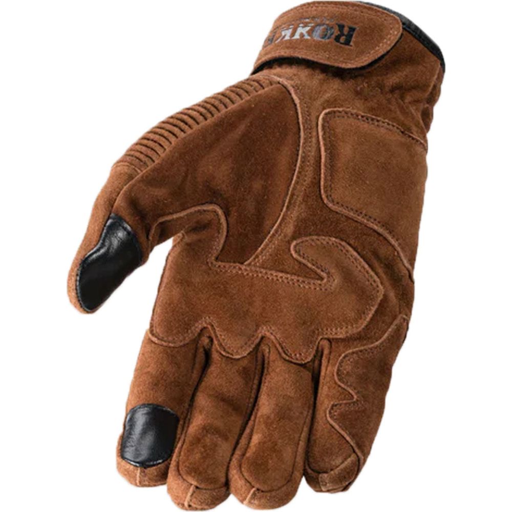 Rokker Tucson Leather Gloves Rough Brown FREE 1 YEAR Returns, FREE UK Delivery | ThrottleChimp