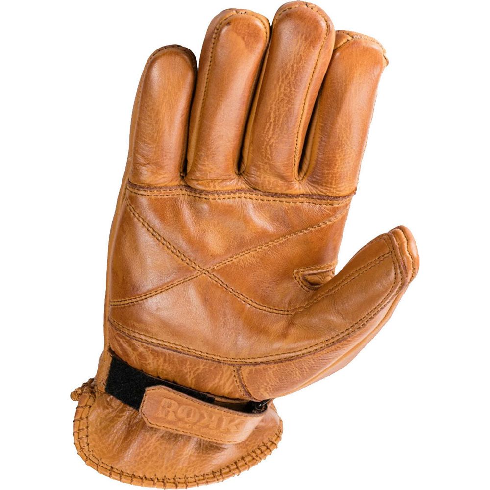 Rokker Tattoo Leather Gloves Skull Cognac FREE 1 YEAR Returns, FREE UK Delivery | ThrottleChimp