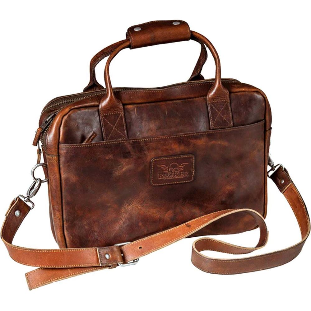 Rokker Laptop Bag Dark Brown FREE 1 YEAR Returns, FREE UK Delivery | ThrottleChimp