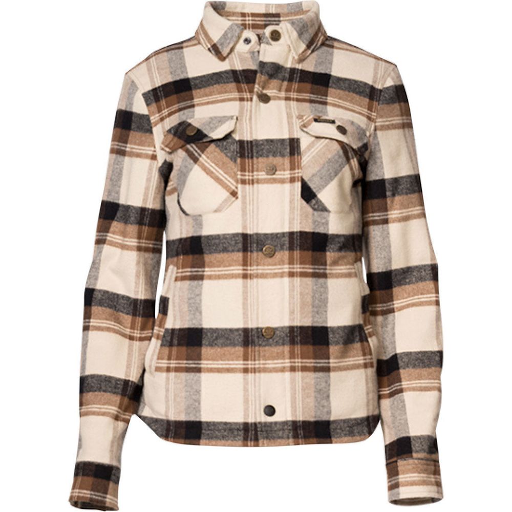 Rokker Maddison Ladies Rider Shirt Brown / Off White FREE 1 YEAR Returns, FREE UK Delivery | ThrottleChimp
