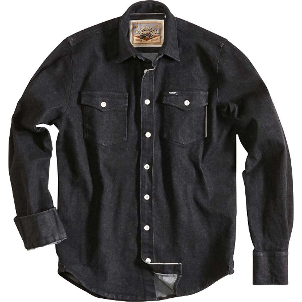 Rokker Maine Denim Shirt Black FREE 1 YEAR Returns, FREE UK Delivery | ThrottleChimp